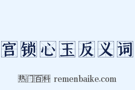 宫锁心玉反义词是什么意思的图片